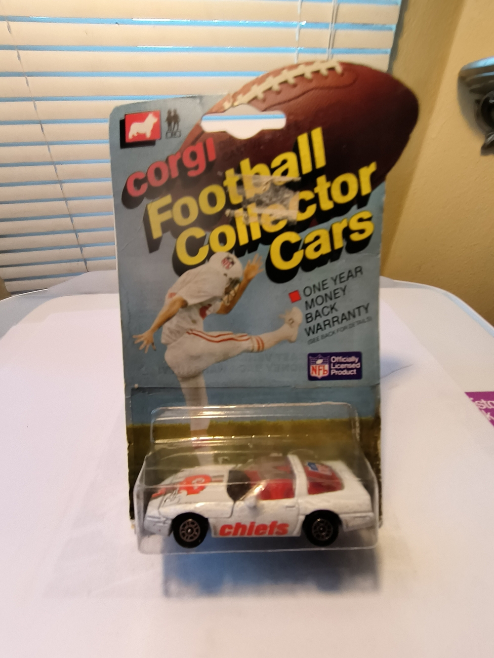 NFL Kansas Chiefs White Football Collector Car 1/64 Scale Corgi